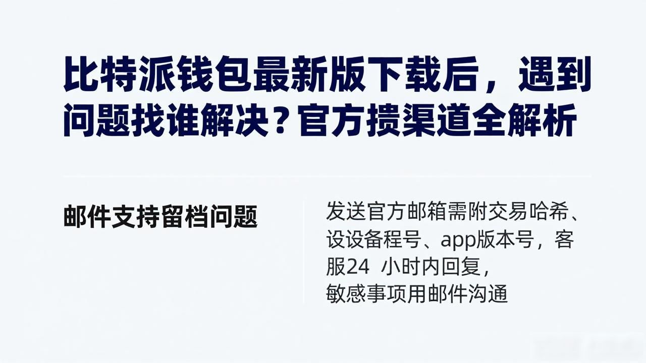比特派钱包最新版下载后，遇到问题找谁解决？官方反馈渠道全解析