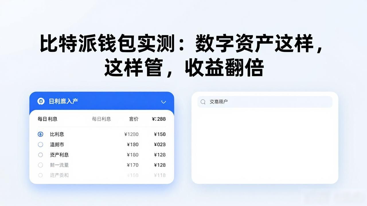 比特派钱包实测：数字资产这样管，收益翻倍