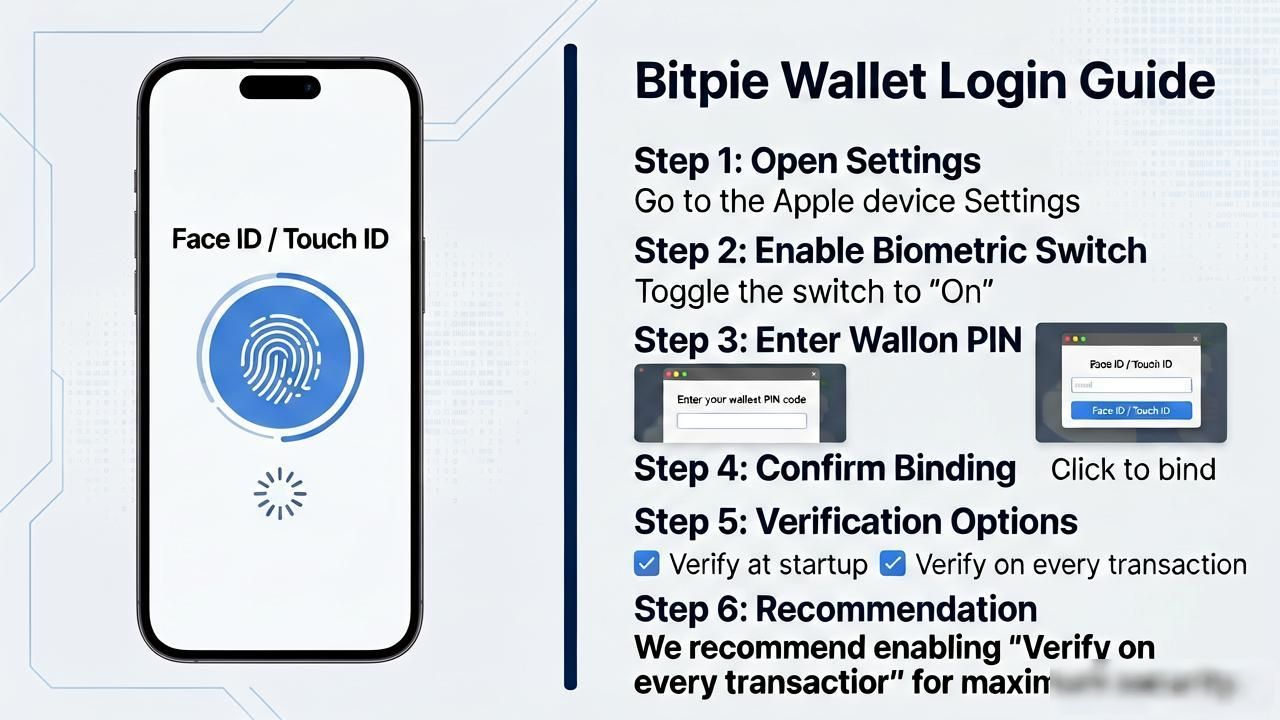 Bitpie钱包Face ID Touch ID绑定教程_Bitpie钱包iOS生物识别设置_如何在Bitpie钱包中使用苹果设备的生物识别功能