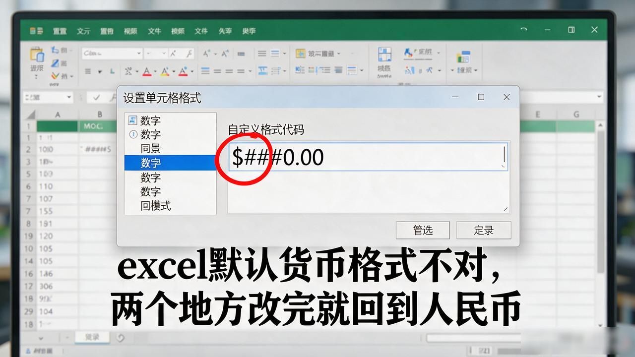 更改默认货币格式为人民币_excel默认货币数字格式化_Excel货币格式设置