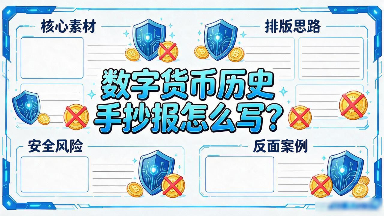 数字货币历史手抄报怎么写？四块核心素材加排版思路全在这
