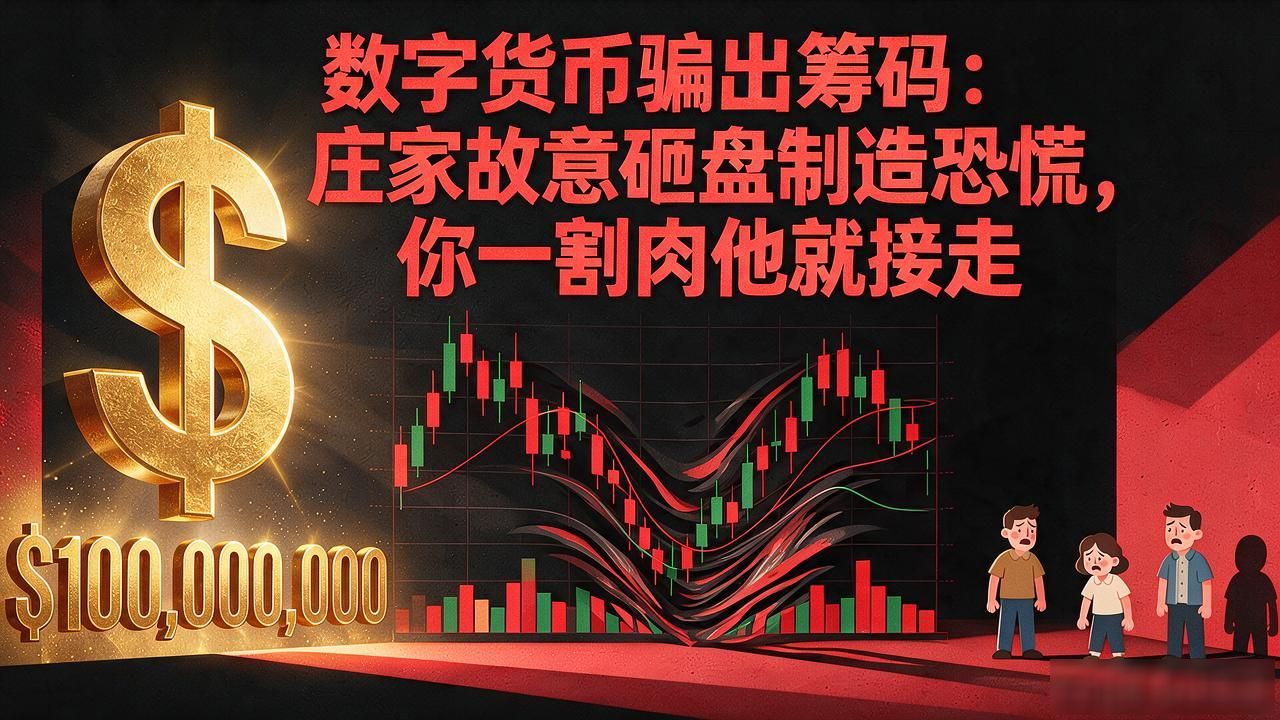 数字货币骗出筹码：庄家故意砸盘制造恐慌，你一割肉他就接走