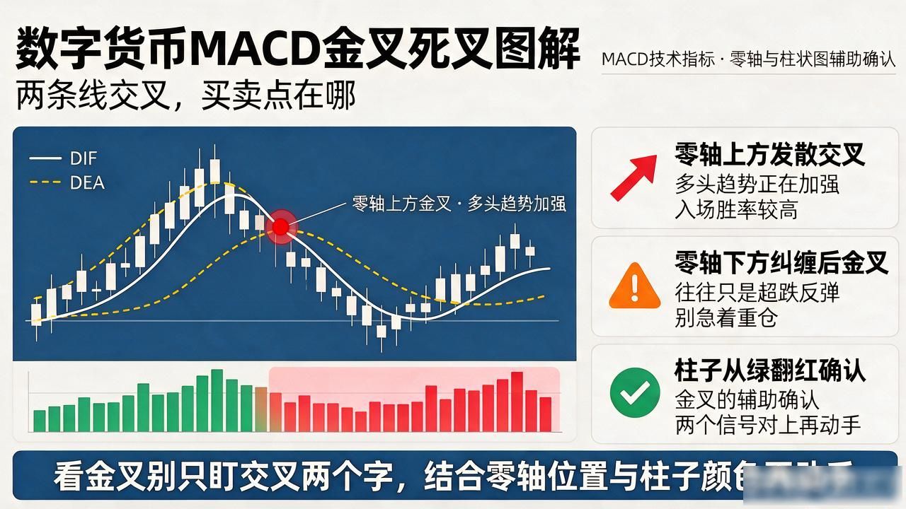 零轴上方金叉死叉交易策略_MACD金叉死叉买卖信号_数字货币macd金叉和死叉图解